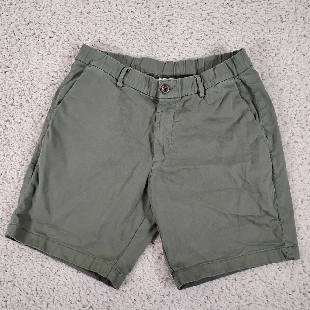 Bearbottom Shorts Mens Medium Green Chino Elastic Waist 7" Preppy Stretch Casual